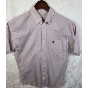 Southern Proper Men's Medium Striped‎ Short Sleeve Button Up Shirt